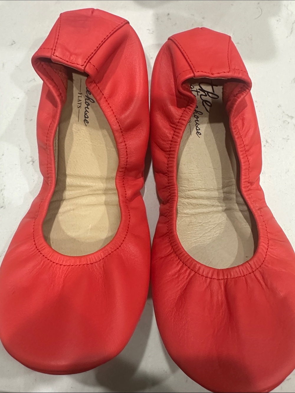Foldable Ballet Flats in Coral Red by LifeHouse